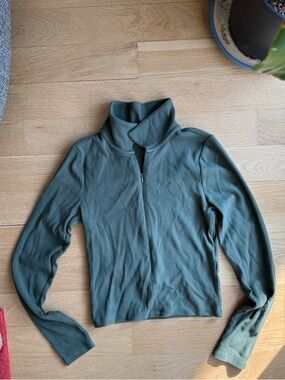 Abercrombie olive green quarter zip